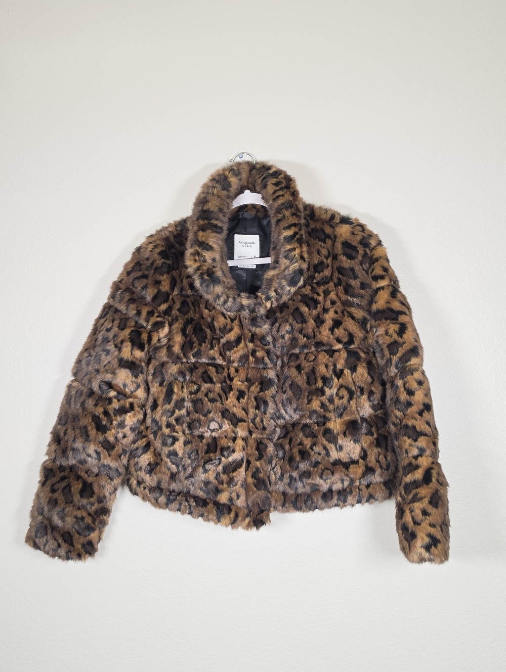 Abercrombie & Fitch Leopard Print Puffer Jacket M - Picture 2 of 5